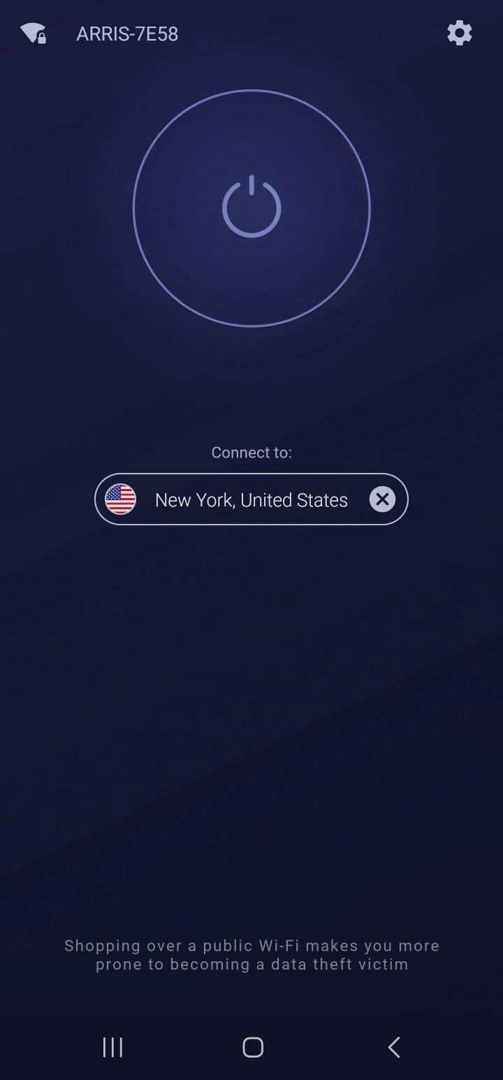 CyberGhost's Android VPN app connected
