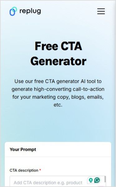 Replug free CTA generator