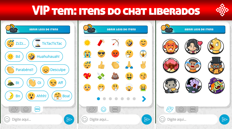 vip tem itens do chat liberados