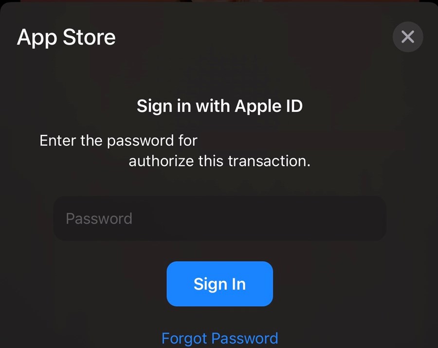 App Store Password