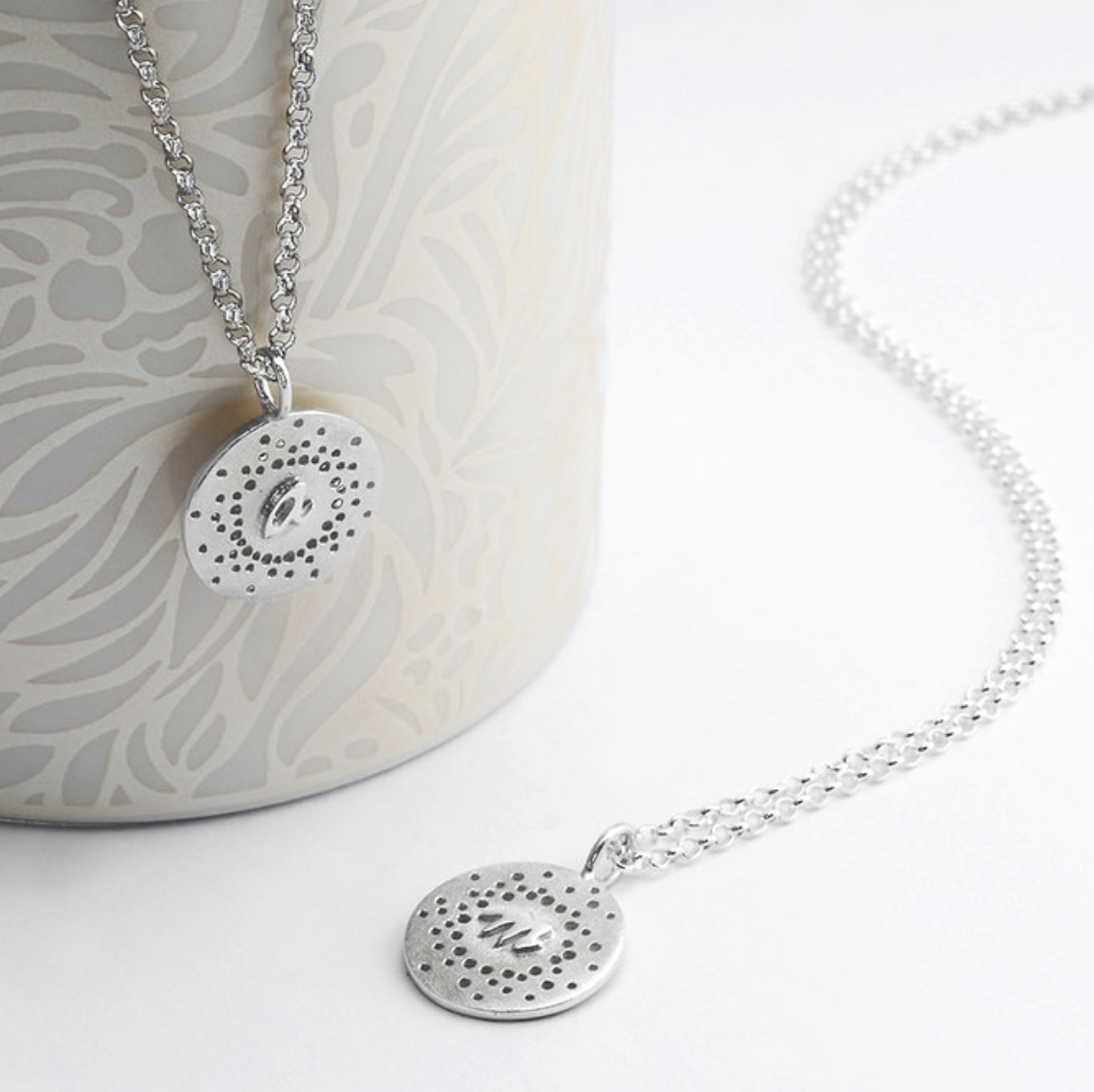 personalised silver plated letter necklace