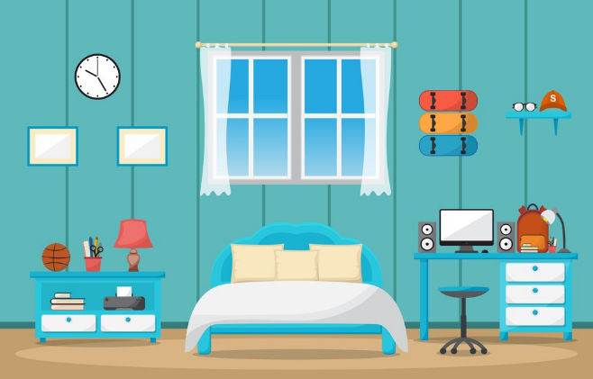 A bedroom with a bed and a desk

AI-generated content may be incorrect.