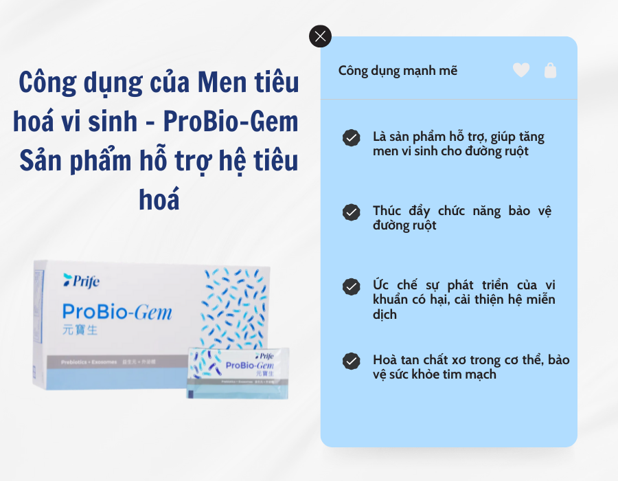 Men tiêu hoá vi sinh - ProBio-Gem - Sản phẩm hỗ trợ hệ tiêu hoá - Prife