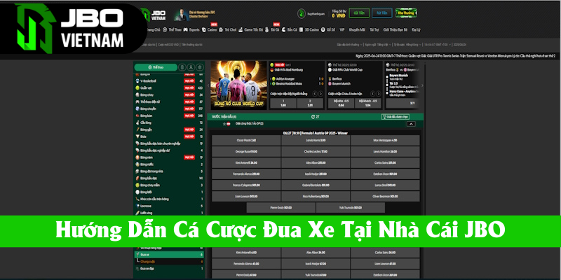 Thông tin hướng dẫn thành viên cá cược đua xe tại JBO