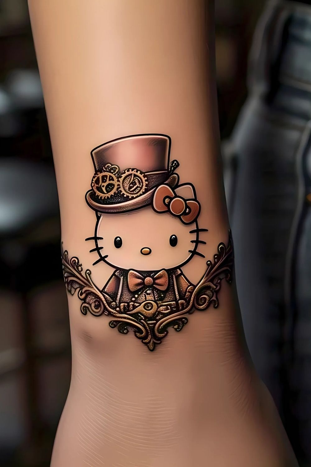 Steampunk Hello Kitty Tattoo
