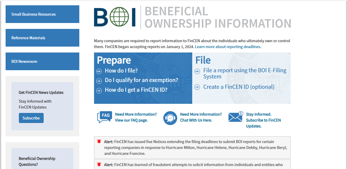 Beneficial Ownership Information Reporting