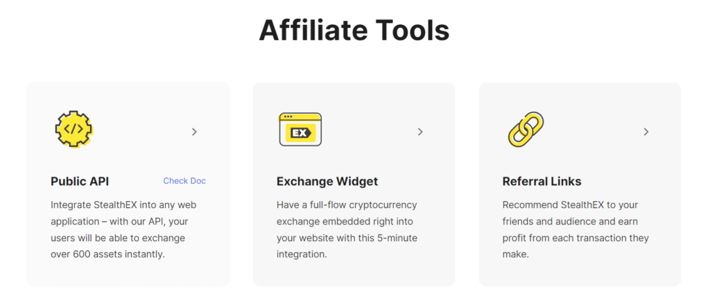 StealthEX Affiliate Tools