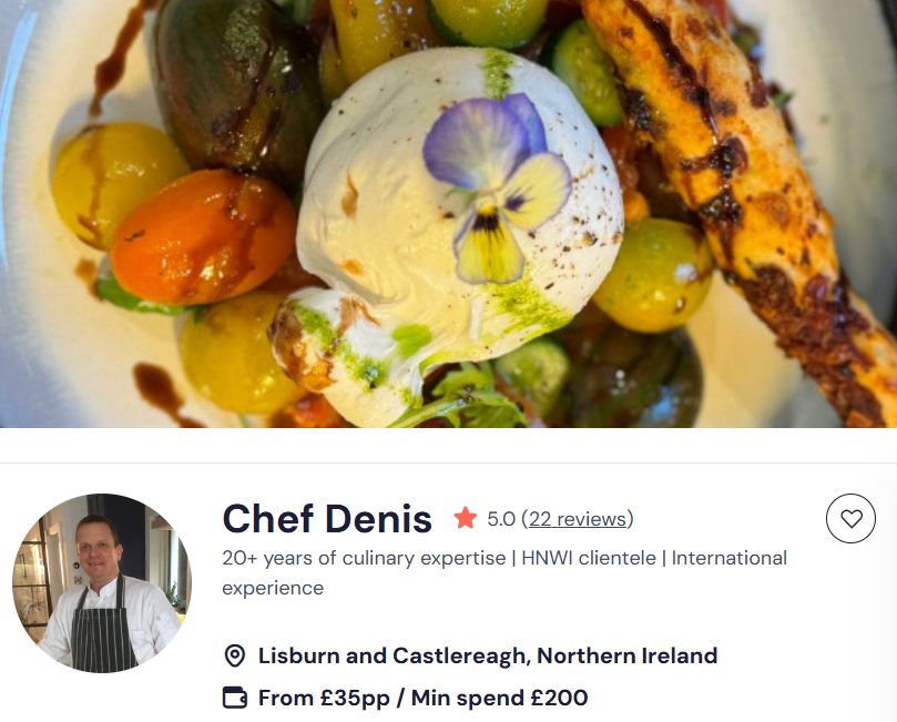 Chef Denis for meal prep in Edinburgh 