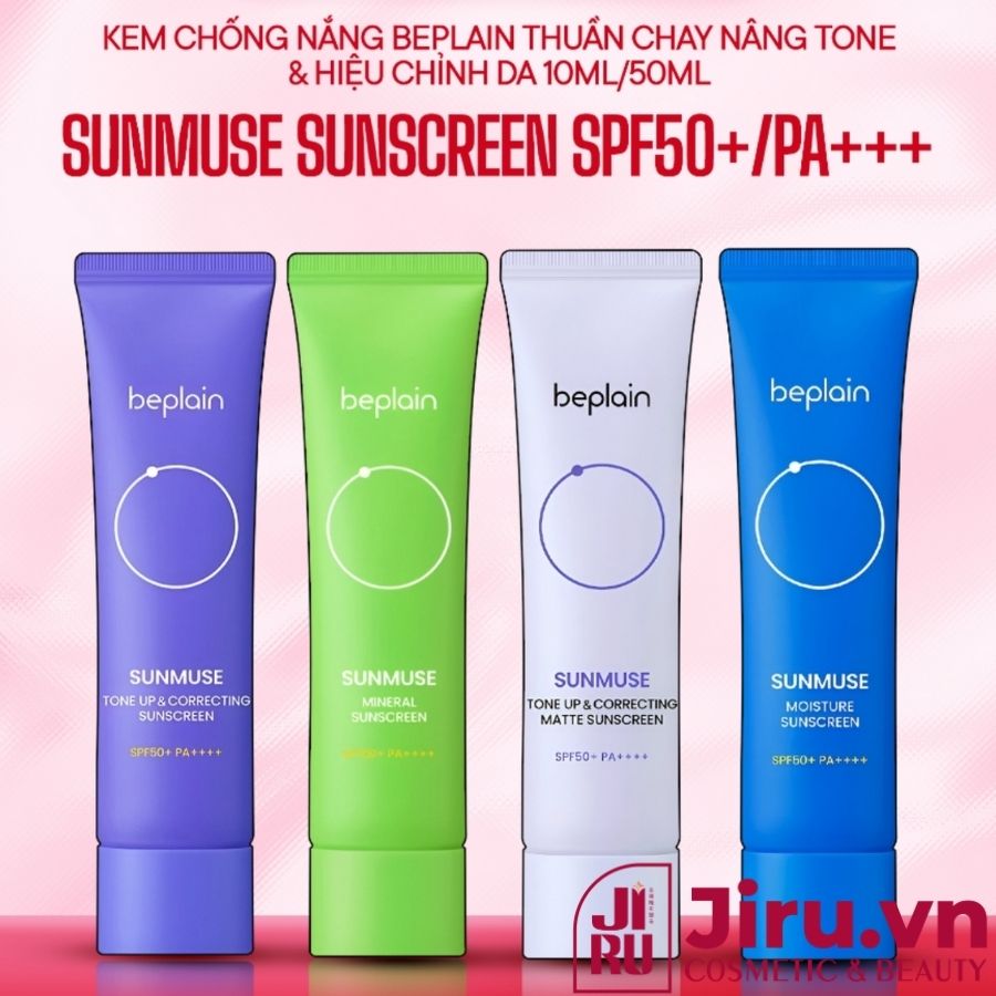 Beplain Sunmuse Sunscreen – kem chống nắng nâng tông thuần chay từ Hàn Quốc, nổi bật với thành phần dịu nhẹ và bảo vệ toàn diện