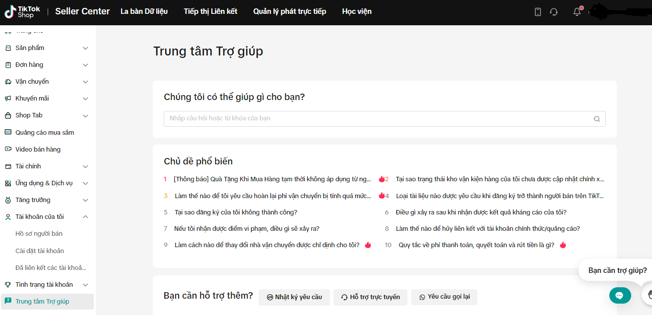 tiktok shop bị lỗi