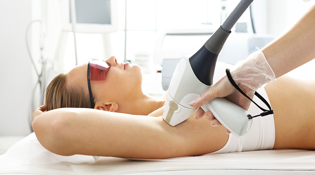 laser hair removal process on underarms at ageology skin clinic 