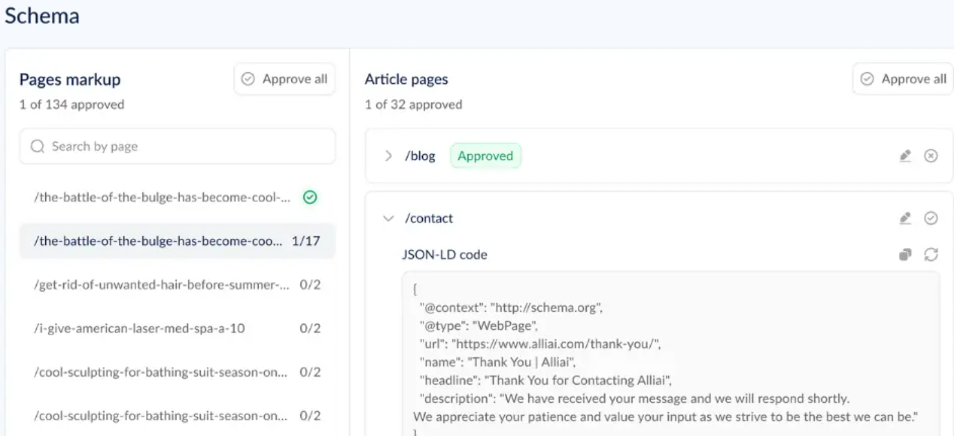 Alli AI Schema Markup Generator