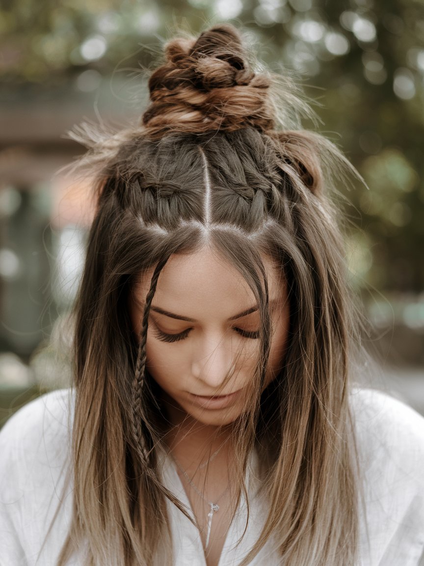 18. Messy Braided Bun