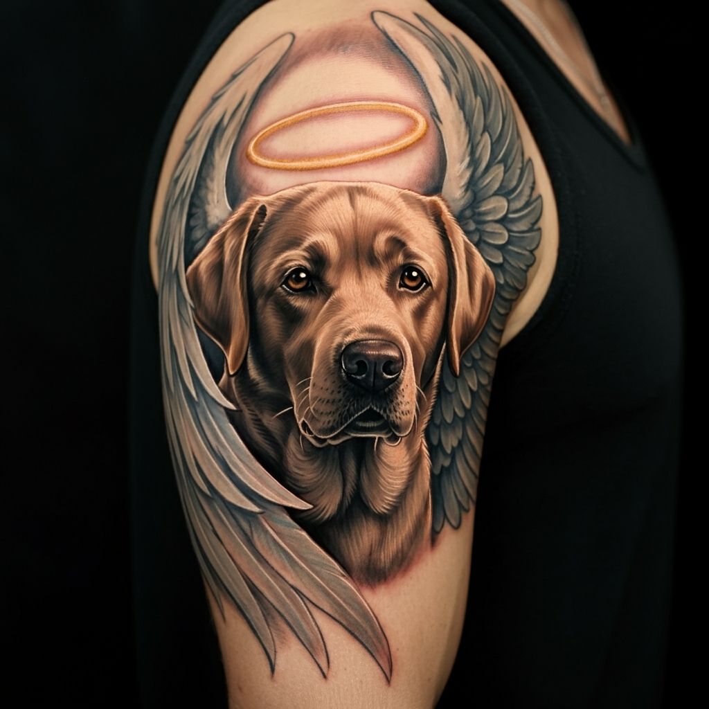 Labrador with Angel Wings