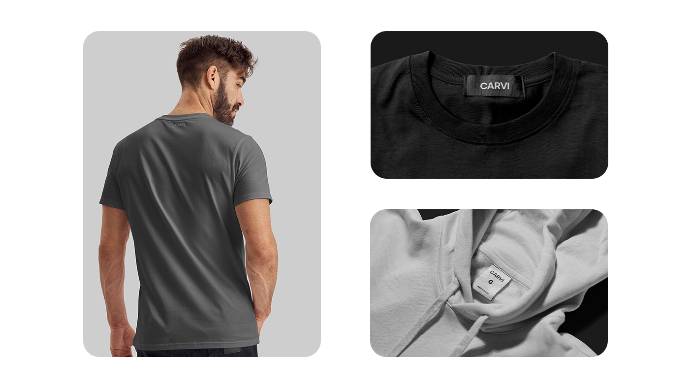 apparel branding  Clothing Fashion  graphic design  identity logo carvi t-shirt brand identity