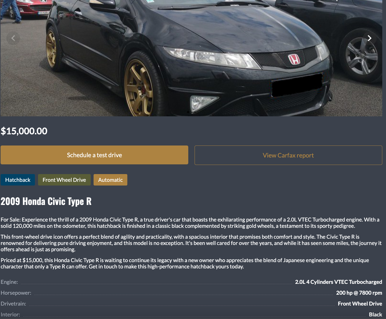 How to build car dealership website — Details page