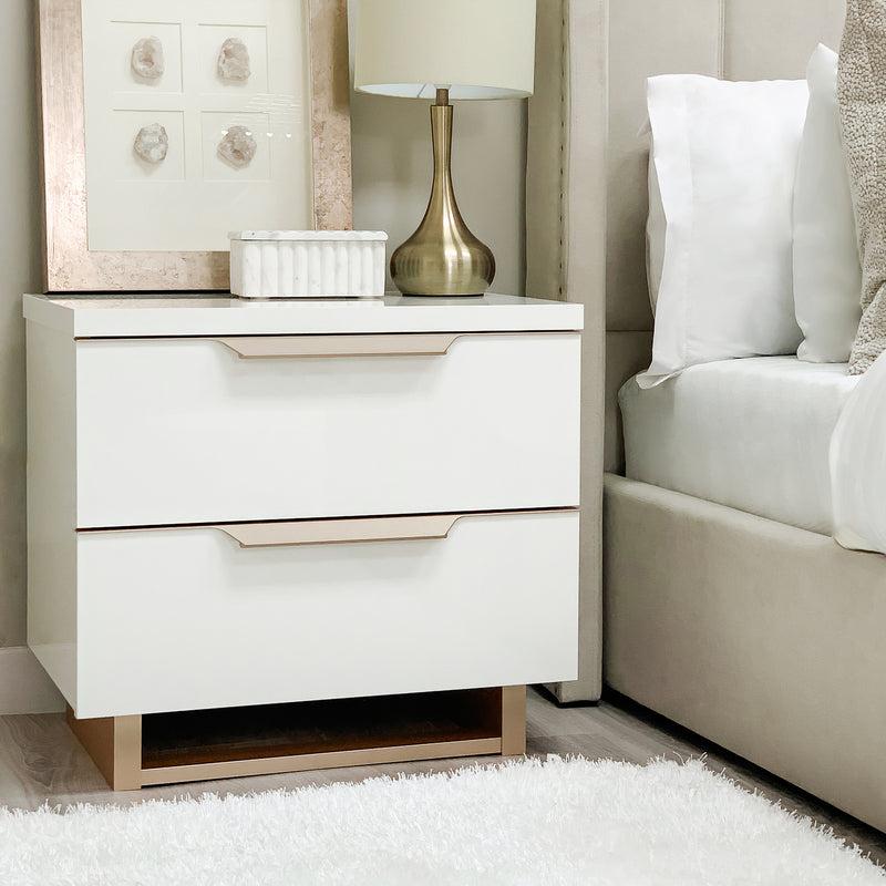 bedside table with a drawer.