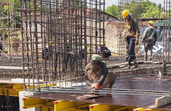 welder on construction site