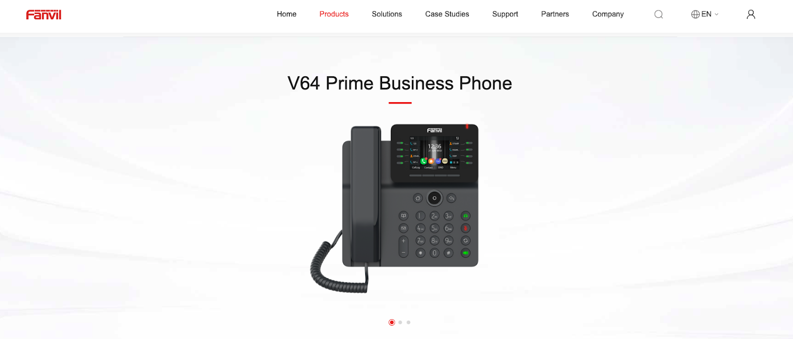 Screenshot of Fanvil V64 - Best VoIP hardware for SMBs.