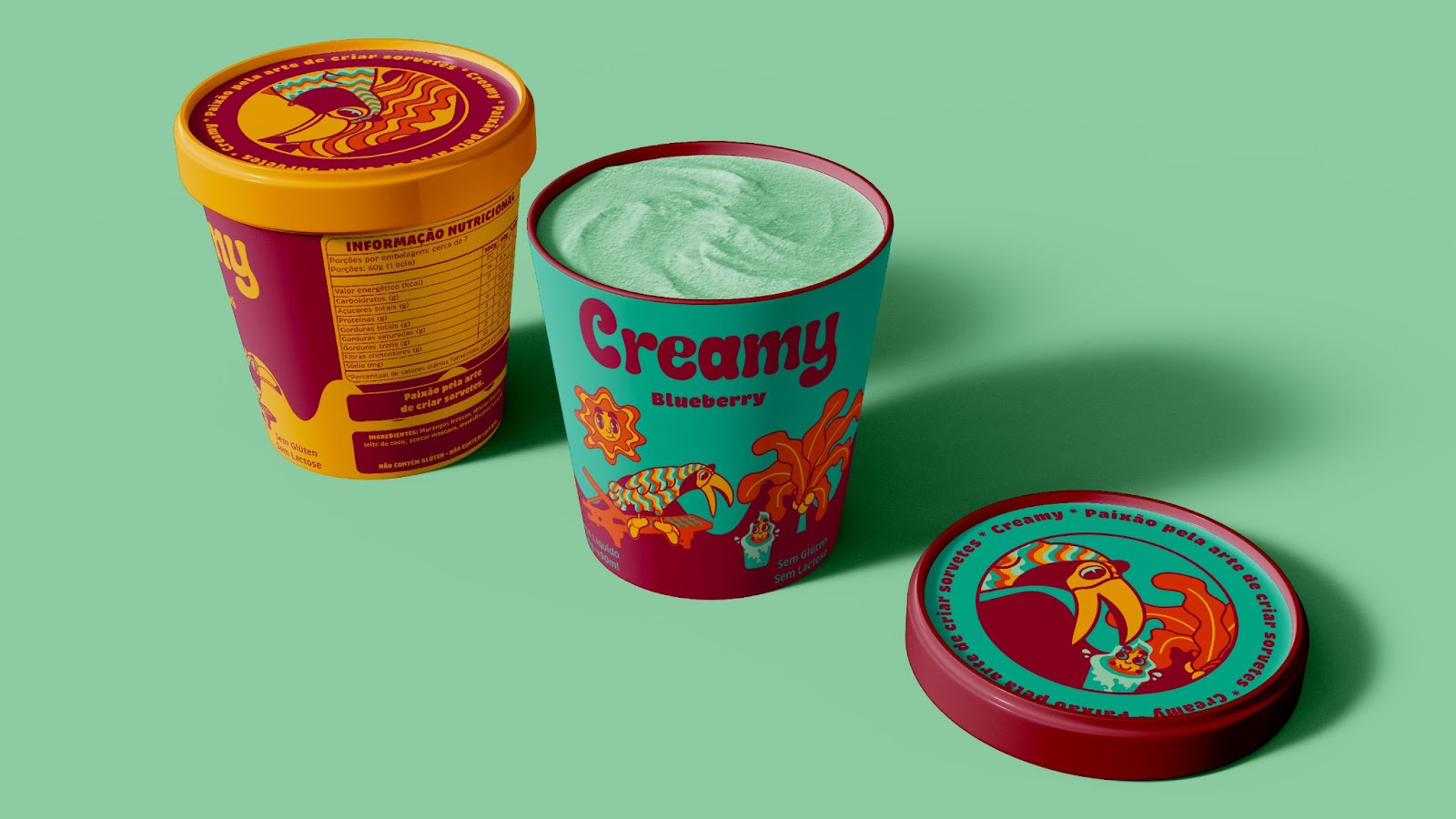 Image from the Creamy: Branding and Visual Identity Rooted in Rio's Vibrant Culture article on Abduzeedo