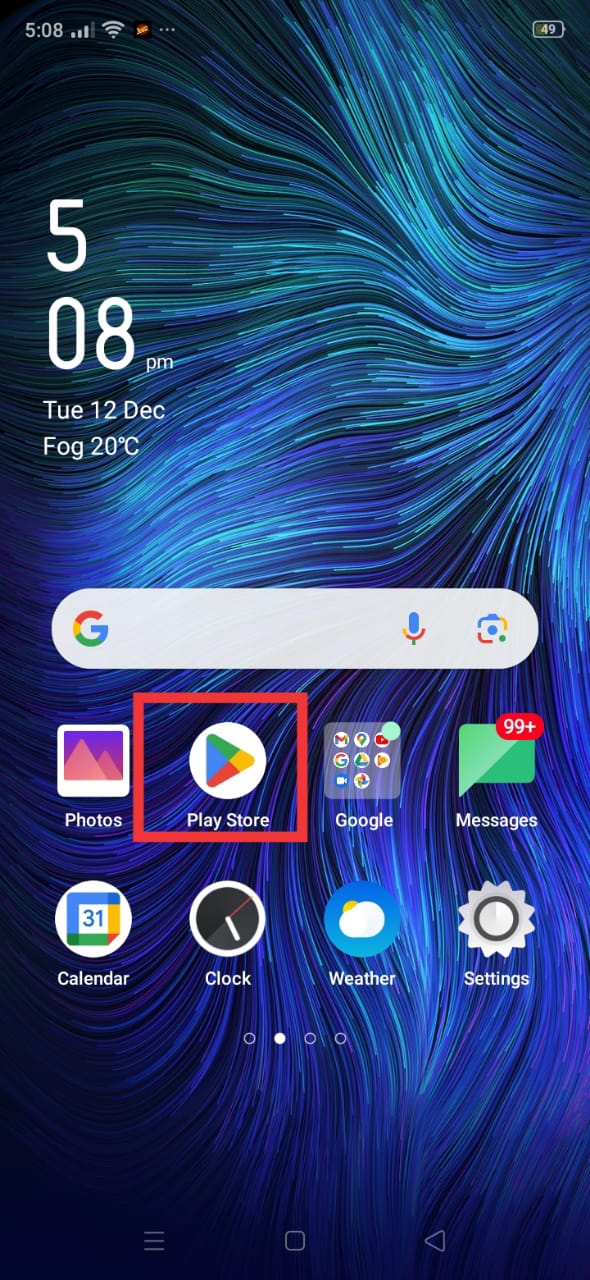 Open the Google Play Store