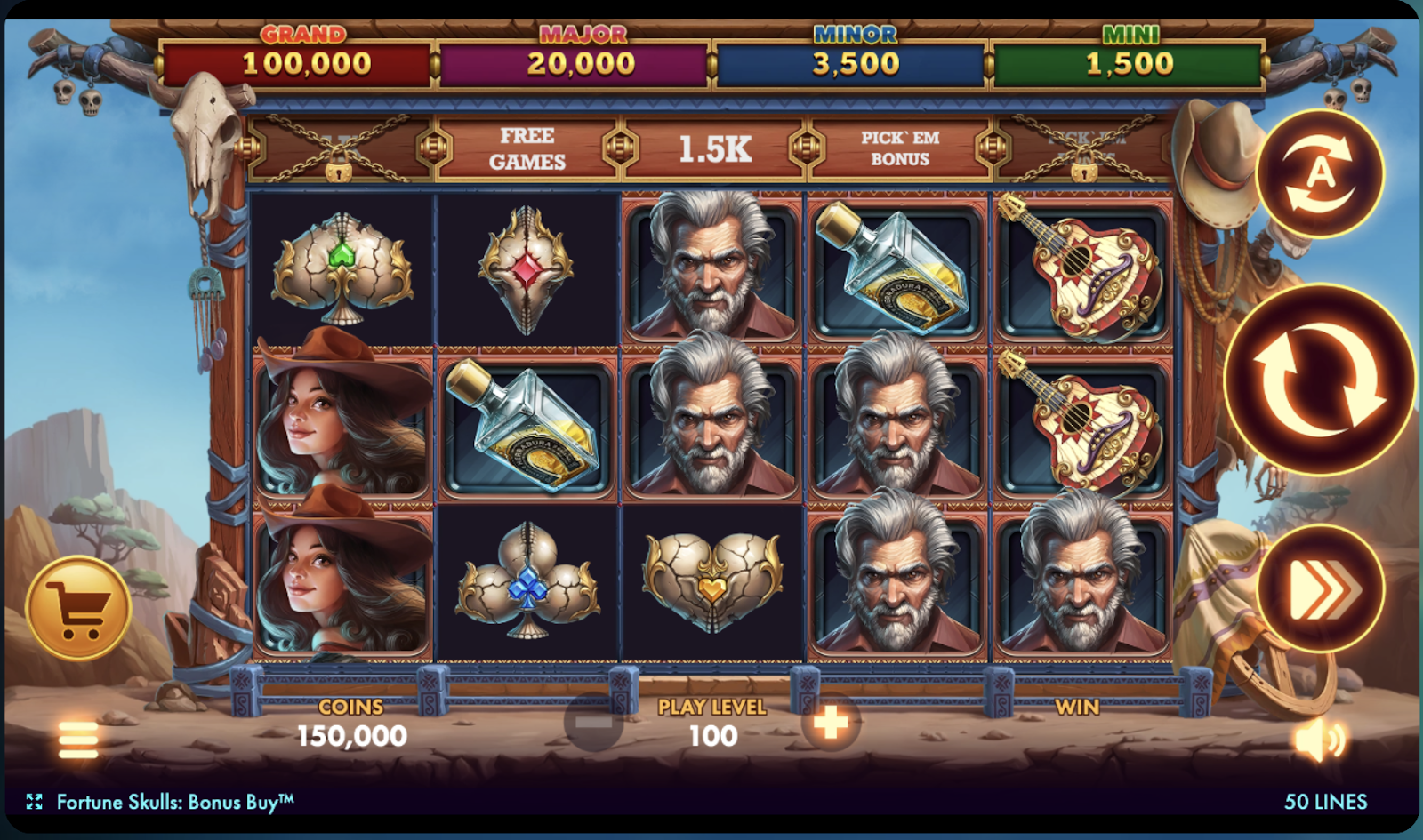 Screenshot of Fortune Skulls: Bonus Buy slot