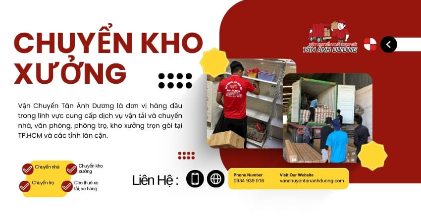 Dịch Vụ Chuyển Kho Xưởng Trọn Gói Của Vận Chuyển Tân Ánh Dương