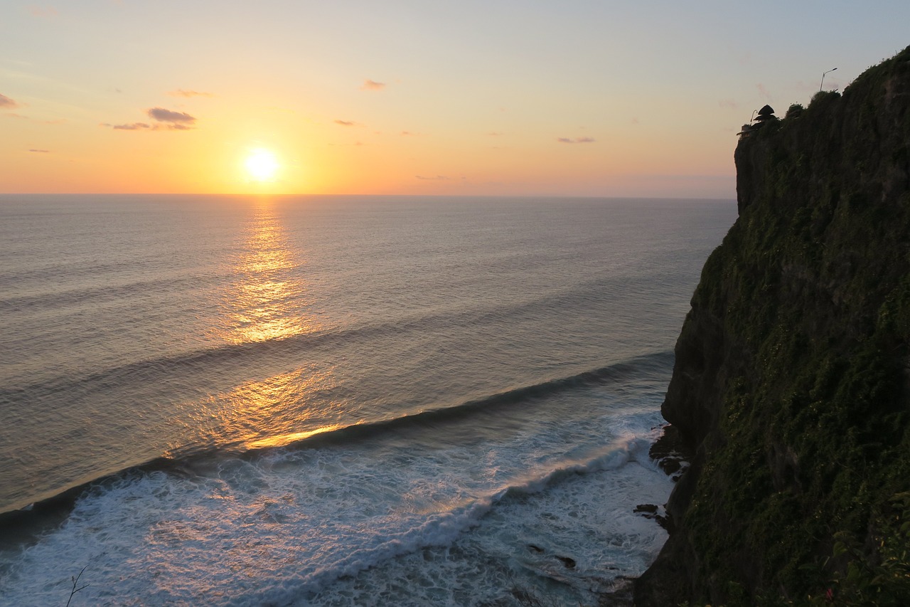 a beautiful  sunset in bali