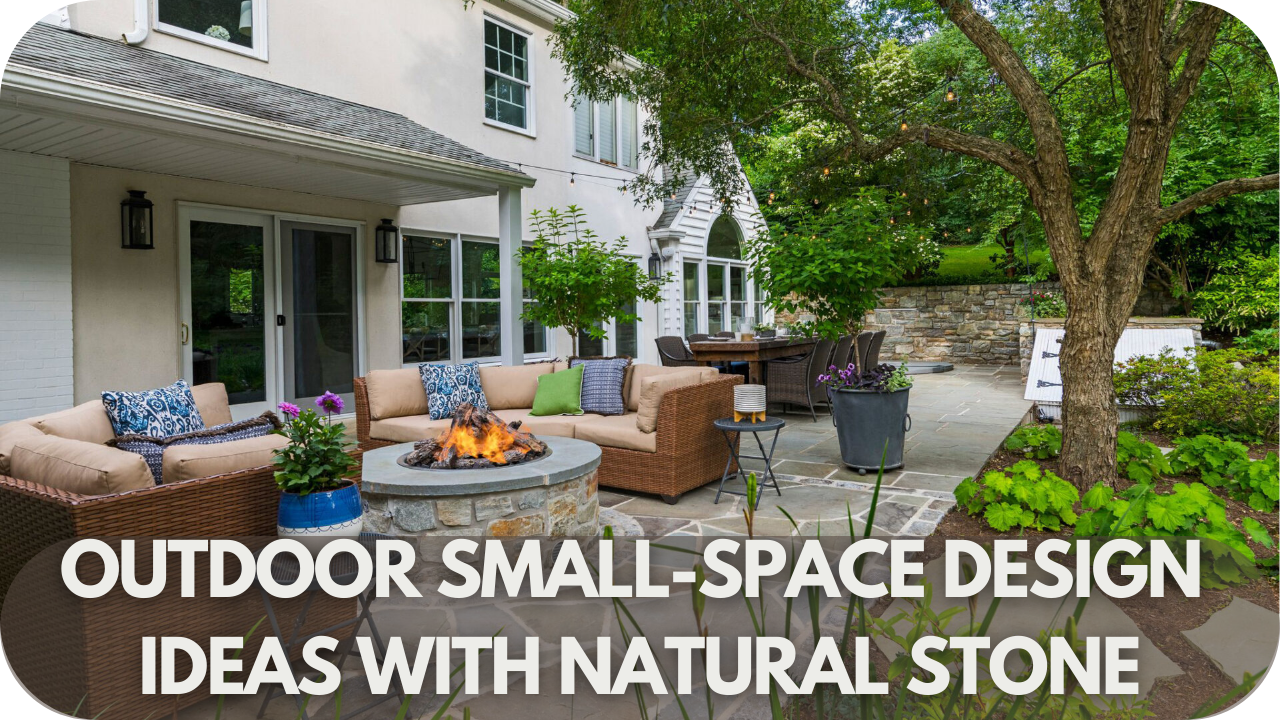 Elegant outdoor small-space design featuring natural stone elements.