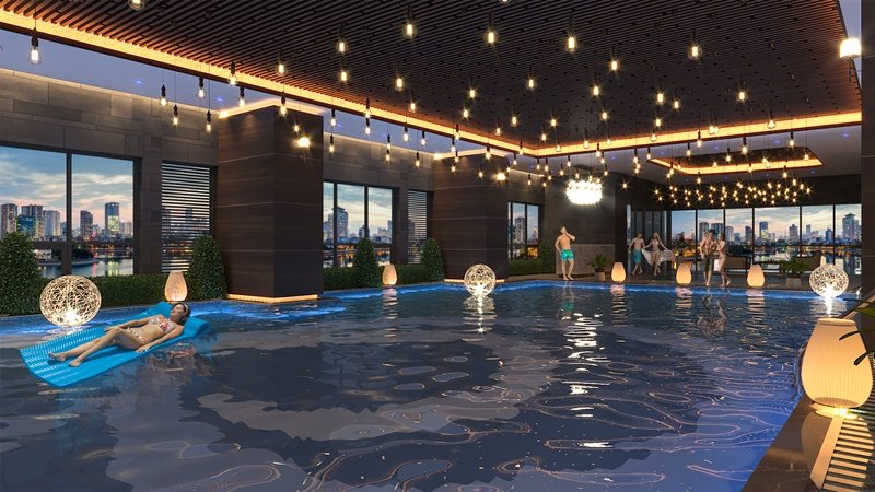 Hình ảnh bể bơi tại dự án Dreamland Bonanza