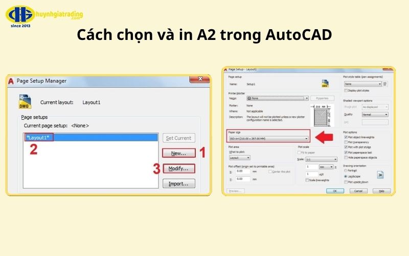 Cách chọn và in A2 trong AutoCAD