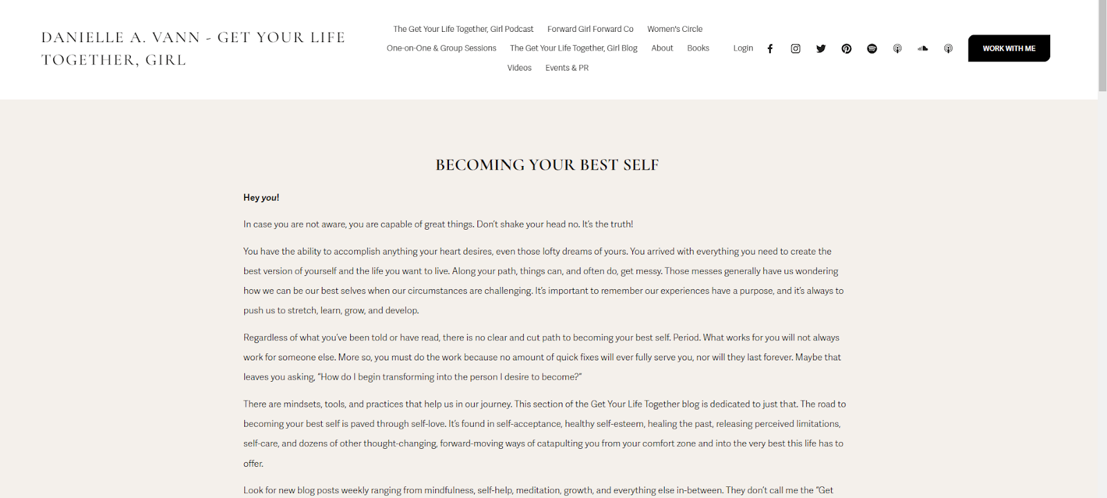 Danielle A. Van blog homepage - one of the top blogs about personal life