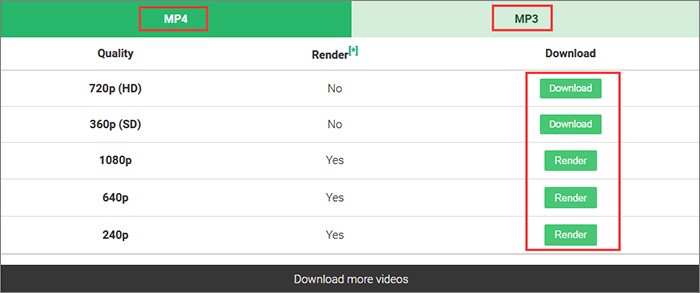 select video format and quality