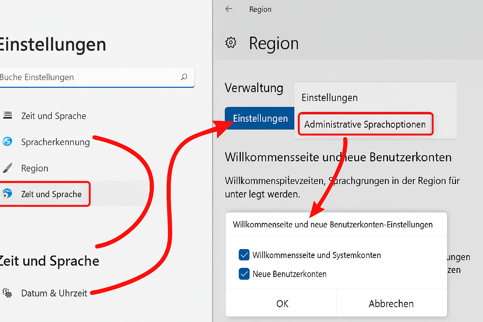 Methode 4: Tastaturlayout über die Systemsteuerung ändern