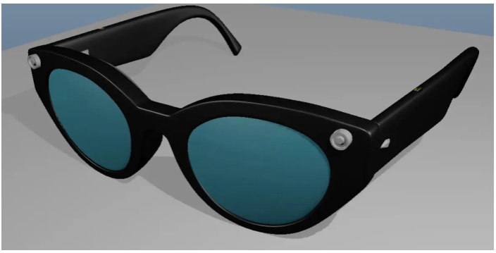 A pair of sunglasses with blue lenses  Description automatically generated