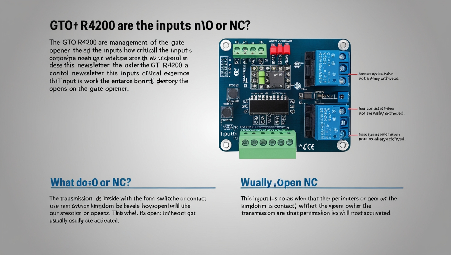 GTO R4200 Are The Inputs No Or NC