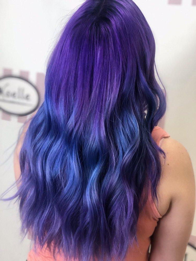 Purple/blue ombré hair color solution at Noelle Salon