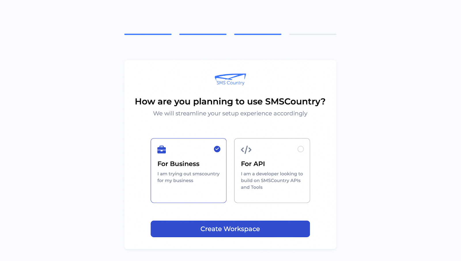 Businessman registering his business on SMSCountry Bulk SMS website
