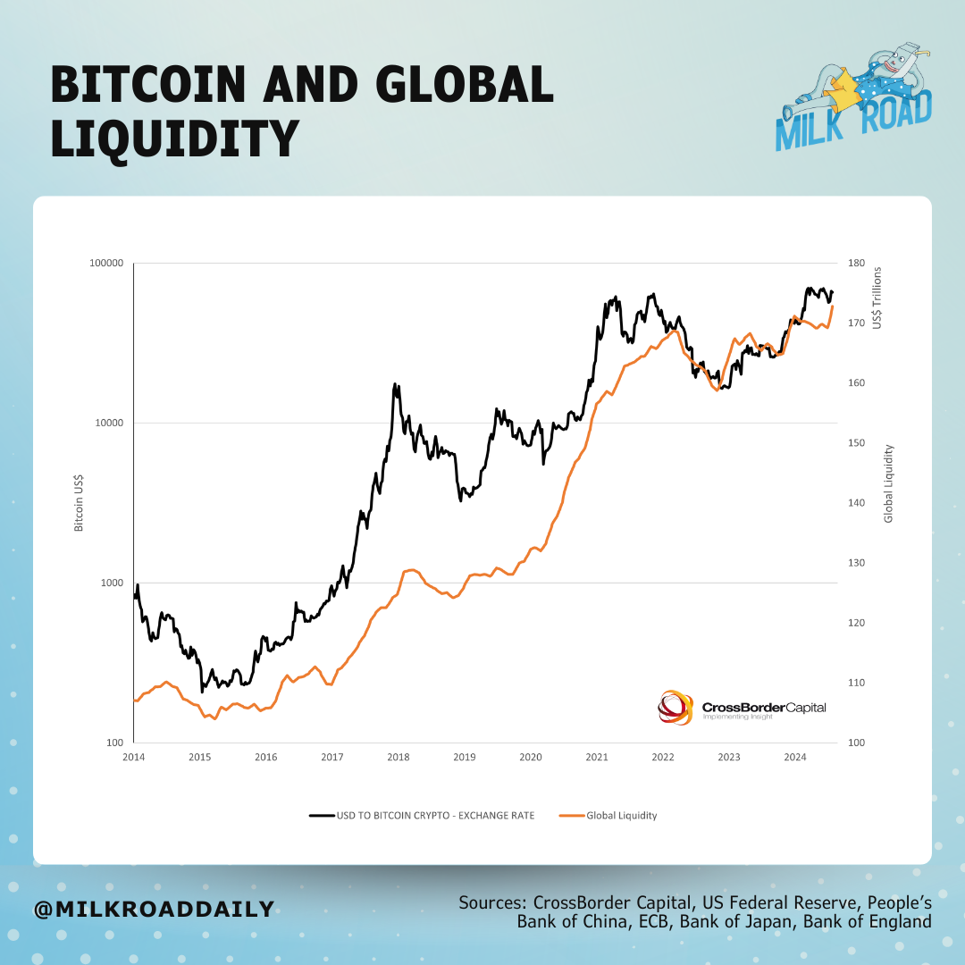 Bitcoin and global liquidity chart