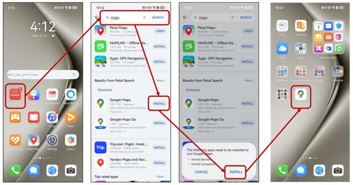 how to use google maps on huawei