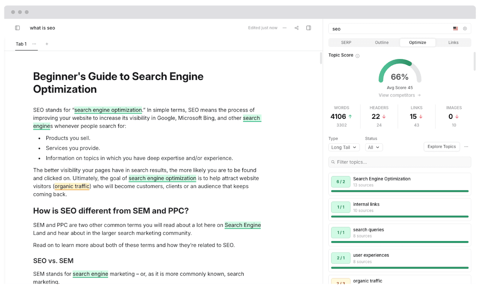 Frase - AI-powered SEO optimization tool