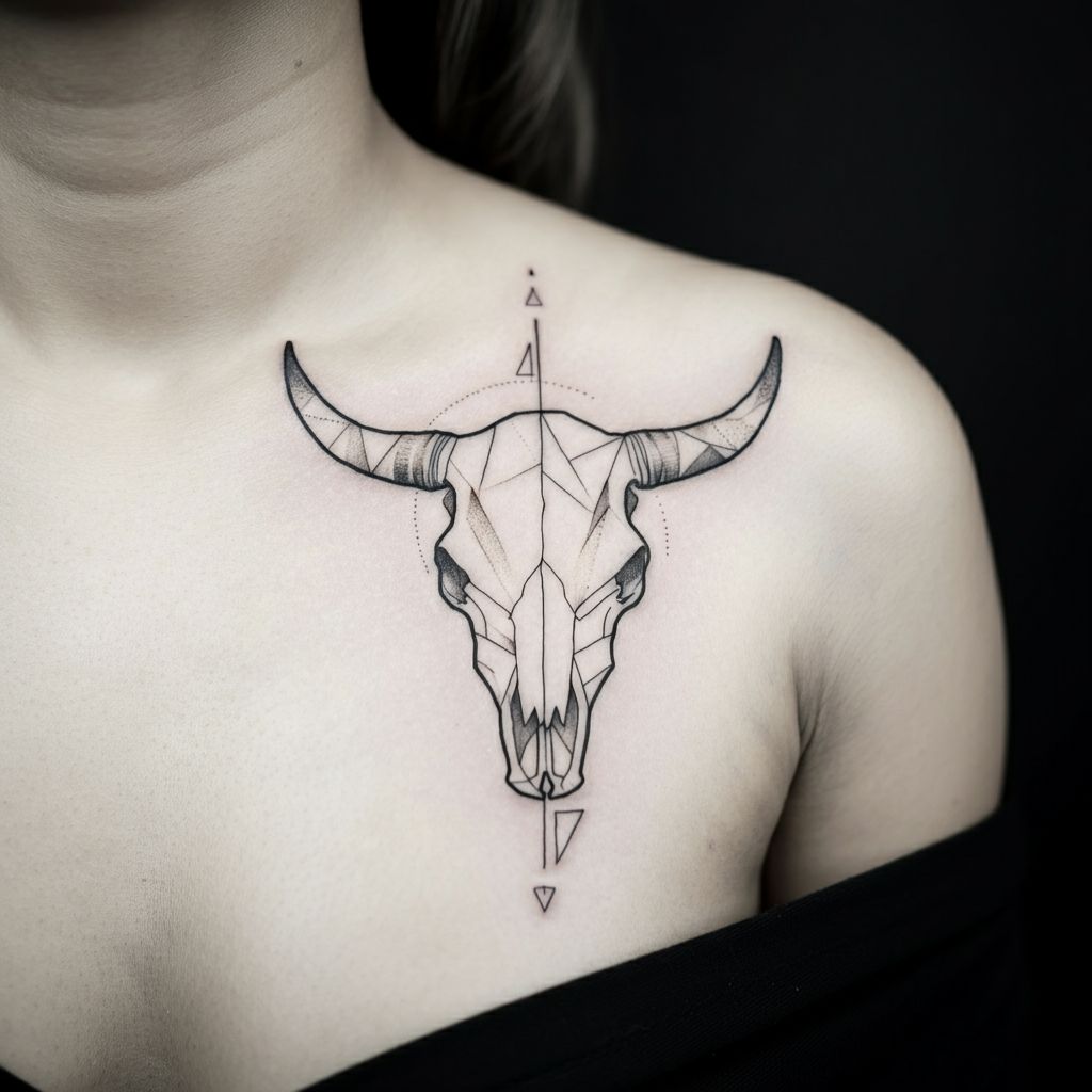 Cow Skull Tattoo on shoulder 