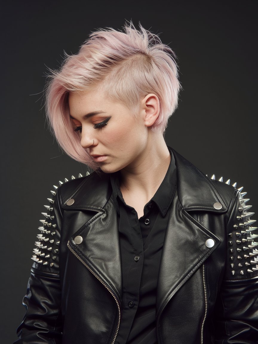 26. Pastel Pink Faux Hawk