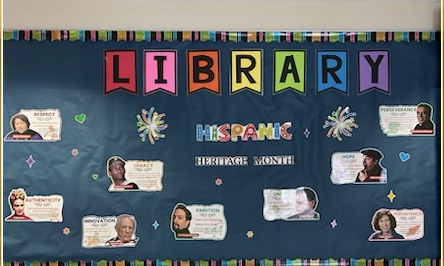 image of a library display celebrating Hispanic Heritage Month