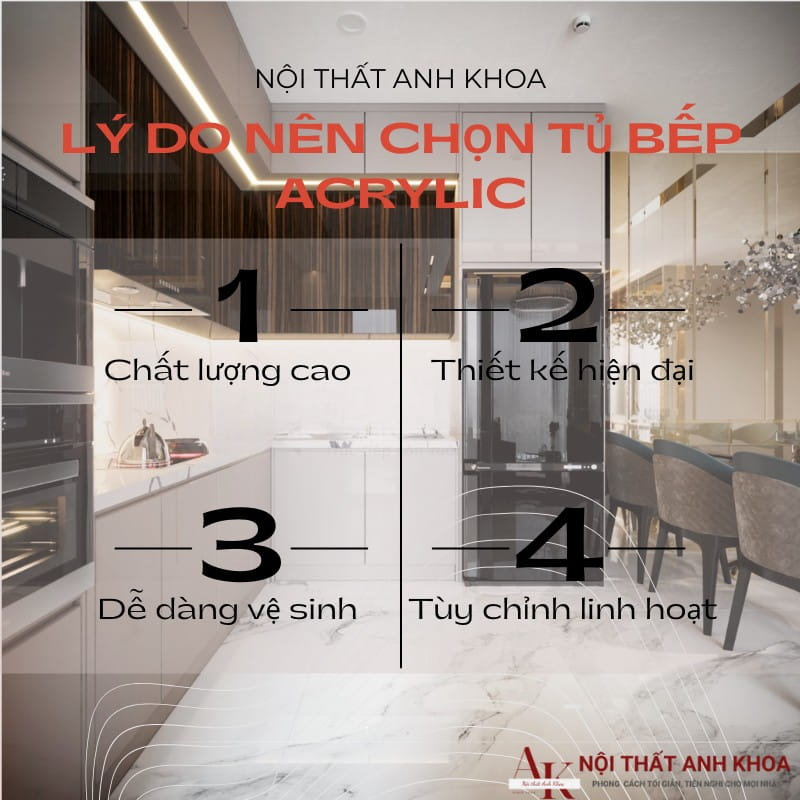 Lý do nên chọn tủ bếp Acrylic