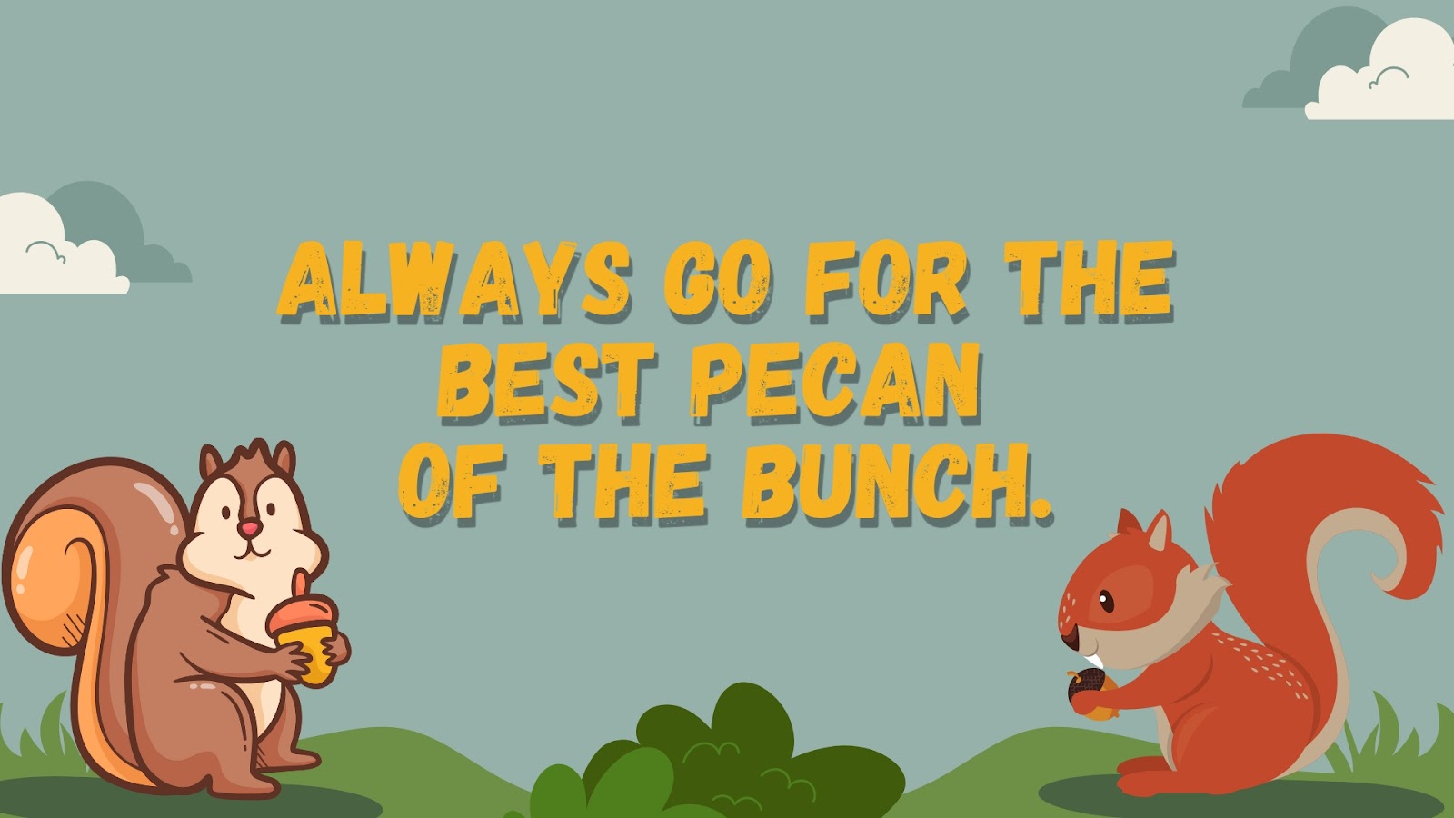 Always go for the best pecan of the bunch.