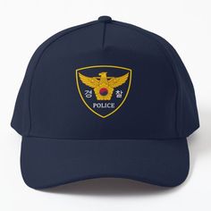 This is a picture of cap with korean police badge on it