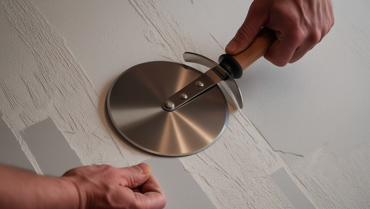 Score Drywall with a Pizza Cutter