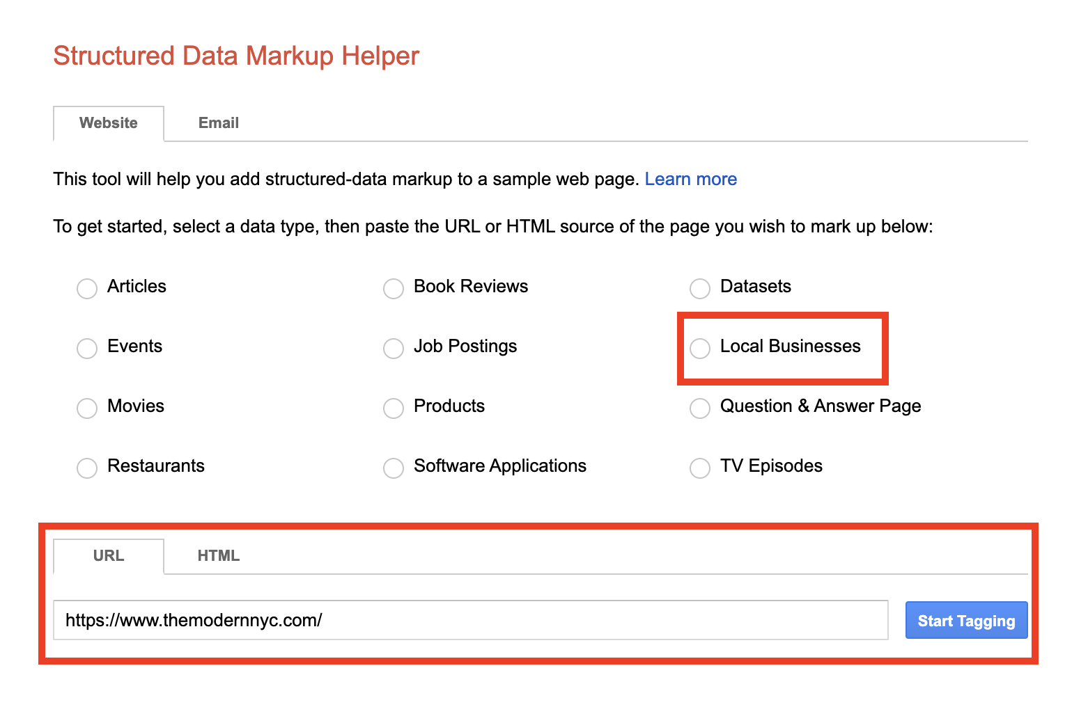 structured data markup helper tool for local seo