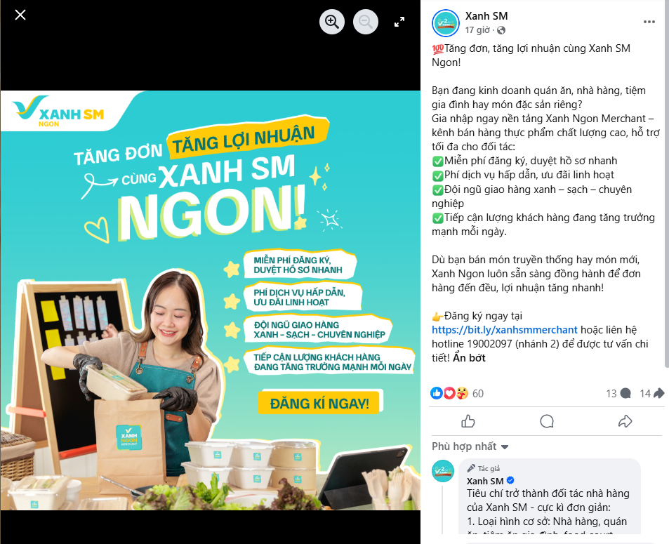 giao đồ ăn Xanh SM Ngon - VNFinance